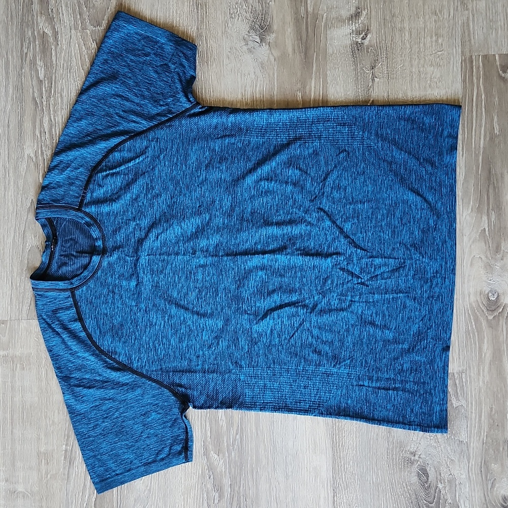Lululemon Metal Vent Tech Short Sleeve Heathered Teal Black Blue